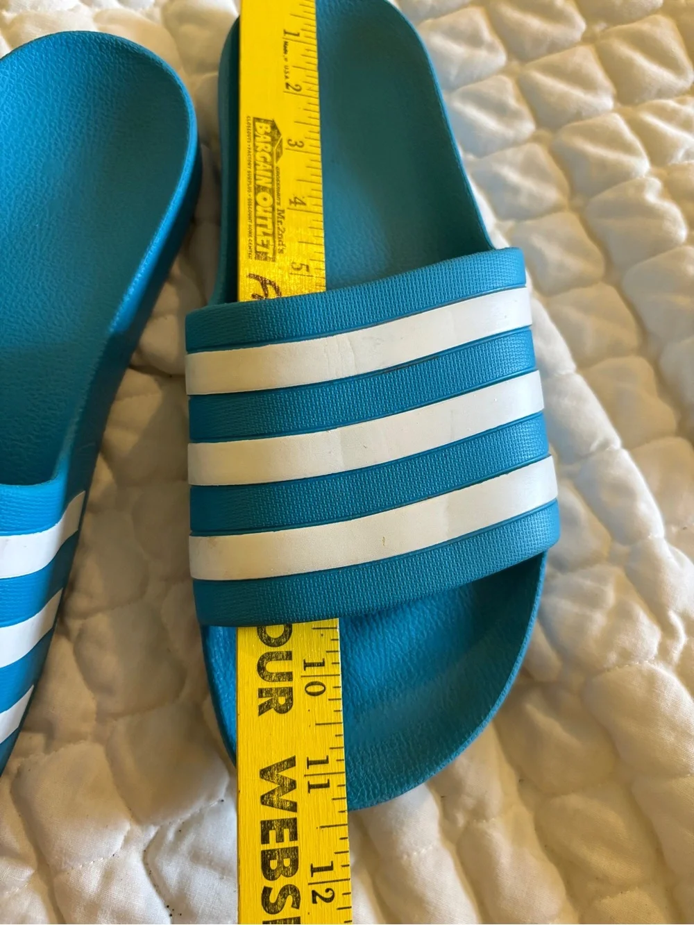 adidas Teal Blue Slide Sandals